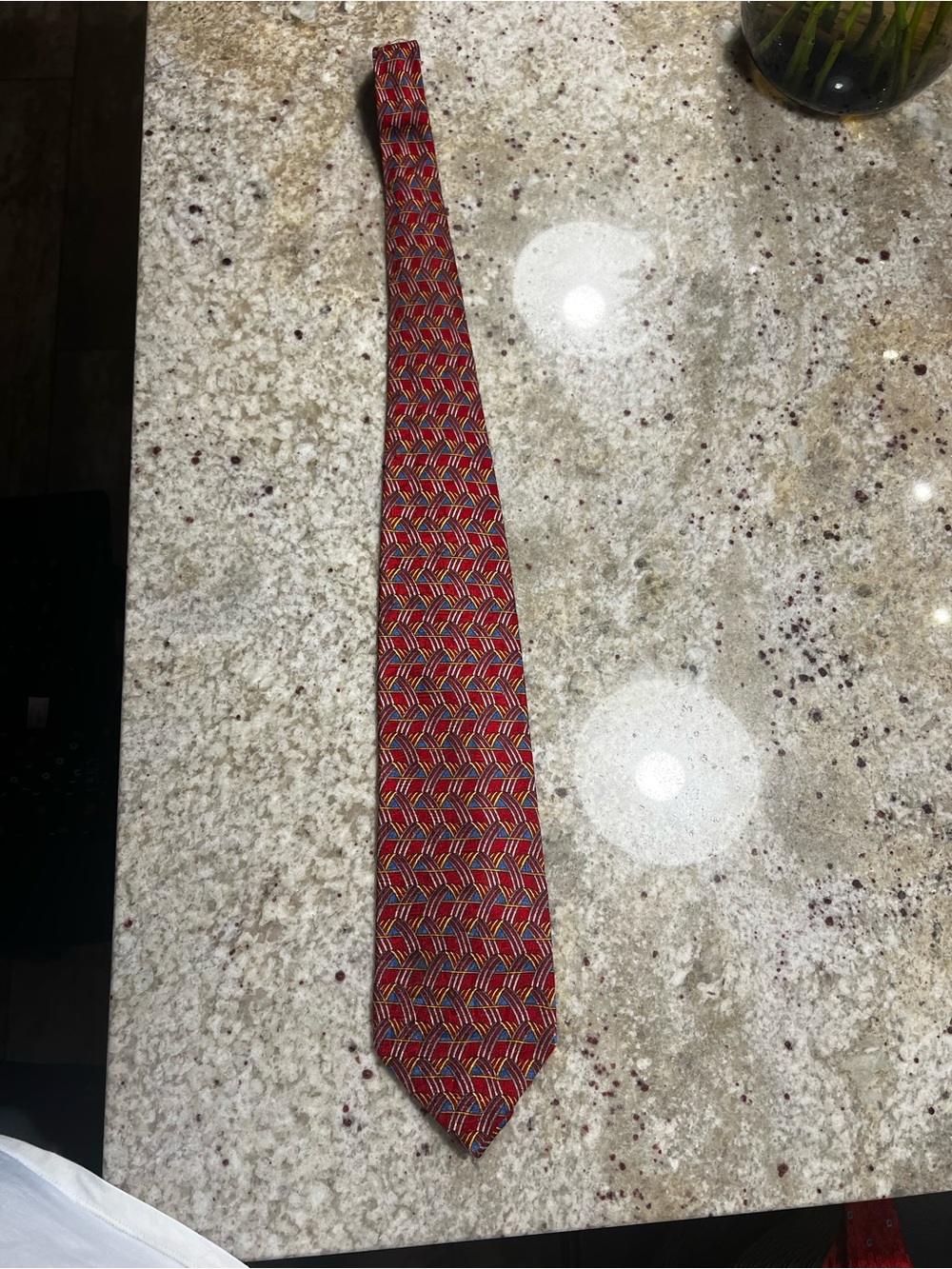 Ermenegildo Zegna Red and Blue Patterned Tie